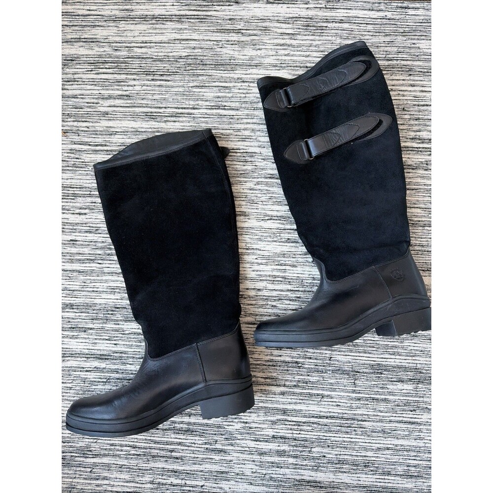 New Ariat Summit Winter Black Suede Leather Tall Riding Equestrian Boot 9B 66001